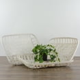 thumbnail image 2 of Northlight Rectangular Lattice Tobacco Baskets - White - Set of 3, 2 of 5