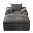 thumbnail image 4 of Leumius Oversized Chaise Lounge Chair Indoor,Corduroy Upholstered Sofa Bed with Deep Seat,Cozy Lounge Chair Sleeper Sofa for Living Room,Bedroom,No Assembly Required,Dark Gray, 4 of 5