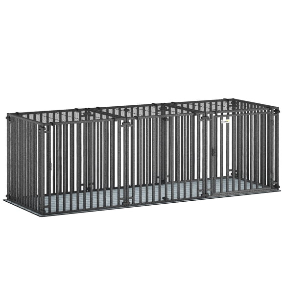 PawHut 83 Inch Heavy Duty Dog Crate, Extra Large Dog Cage Kennel with Mat