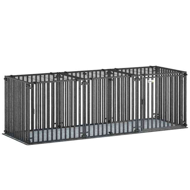 PawHut 83 Inch Heavy Duty Dog Crate, Extra Large Dog Cage Kennel with Mat