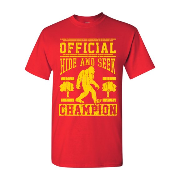 Official Hide And Seek Champion Funny DT Adult T-Shirt Tee
