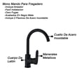 thumbnail image 2 of Monomando Fregadero Alfa  Acero Inoxidable Negro Mate Maneral Pato, 2 of 4