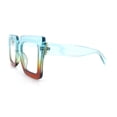 thumbnail image 6 of Womens Bold Mod Thick Plastic Rectangle Blue Light Filtering Computer Glasses Blue Brown - Clear, 6 of 8