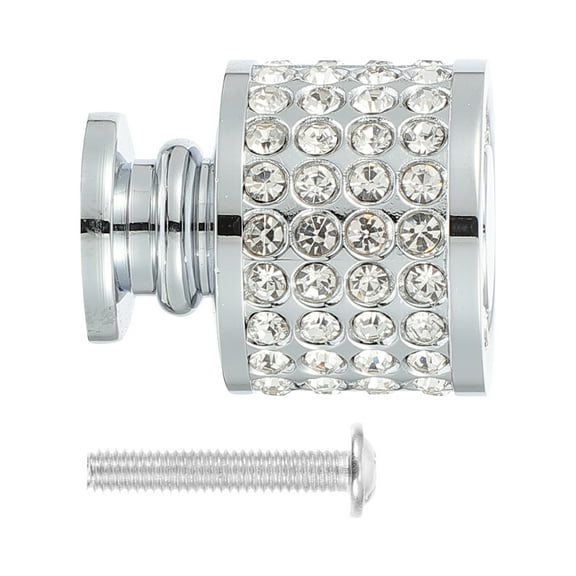 Knobs Cabinet Handle Rhinestone Knob Office 3X2.4CM Silver