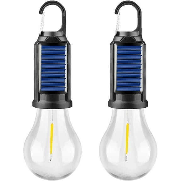 Solar Tent Lamp Portable LED Tent Lights, Hook Hurricane Emergency LED Camping Light Bulb, USB Rechargeable Lantern Bulb for Camping Hiking Backpacking Fishing Outage