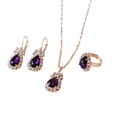 thumbnail image 2 of Xinyolin 3Pcs/Set Women Water Drop Bright Alloy Rhinestone - Pendant Necklace Earrings Ring Jewelry Set for Valentine Day, 2 of 8