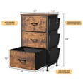 thumbnail image 4 of EnHomee 25.6" Tall Nightstand Side Table with Fabric Drawers,Side Table for Living Room,Rustic Brown, 4 of 10