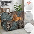 thumbnail image 4 of Xoenoiee Leopard Zebra Stripe Pattern Stretch Recliner Covers 8-Pieces Recliner Chair Covers Elastic Couch Cover Washable Reclining Chair Slipcovers with Pockets, 4 of 7