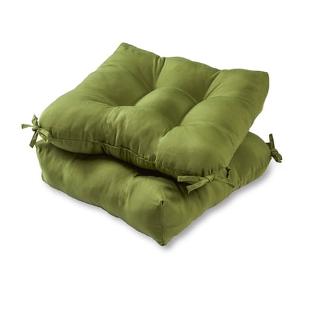 Greendale Home Fashions Tufted Outdoor 20'' x 20'' Seat Cushion, Set of 2, Hunter Green