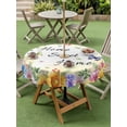 thumbnail image 4 of Outdoor Tablecloths with Umbrella Hole & Zipper, Spring Wildflowers Round Tablecloth 54 Inch, Watercolor Tulip Floral Leaf Plant Yellow Waterproof Table Cloth, Patio/Pool/Picnic Table Covers, 4 of 8