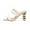 White, variant on Anuirheih Slip on Sandals Women,Women's Shoes Gourd Skewers High Heels Toe Stylish Casual Solid Color Sandals(Beige)