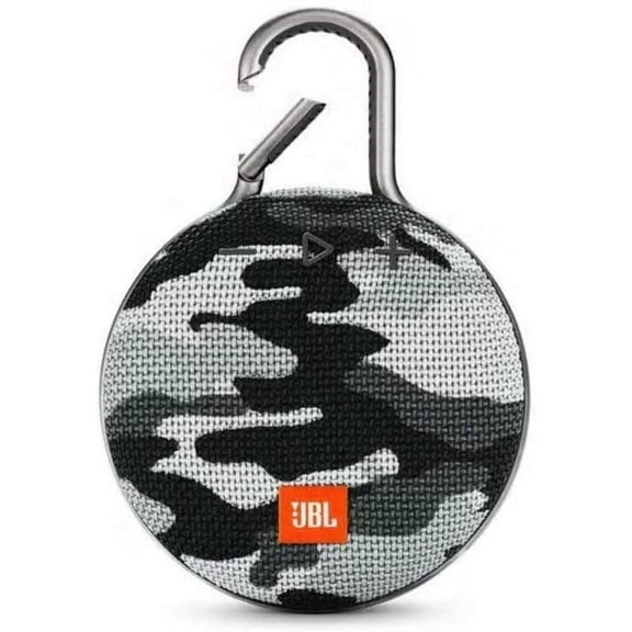 JBL Clip 3 Portable Bluetooth Speaker with Carabiner, Black/Camo