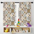 thumbnail image 5 of Blackout Kids Curtains,Brown Ethnic Floral and Mandala Pattern Childrens Insulated Curtains Set Of 2,Bedroom Essentials,Toddler Room Decor 42x54in(106x137cm), 5 of 5