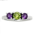 thumbnail image 3 of Natural Peridot & Amethyst 925 Sterling Silver Ring s.9 Jewelry DGR1122_A_9 R-1047, 3 of 7
