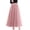 Pink, variant on Women's Solid Color Tulle Skirt, High Waist A-Line Pleated Maxi Skirt, Elastic Waist Layered Mesh Skirt for Formal, Party, Wedding and Special Occasions Blackish Green A