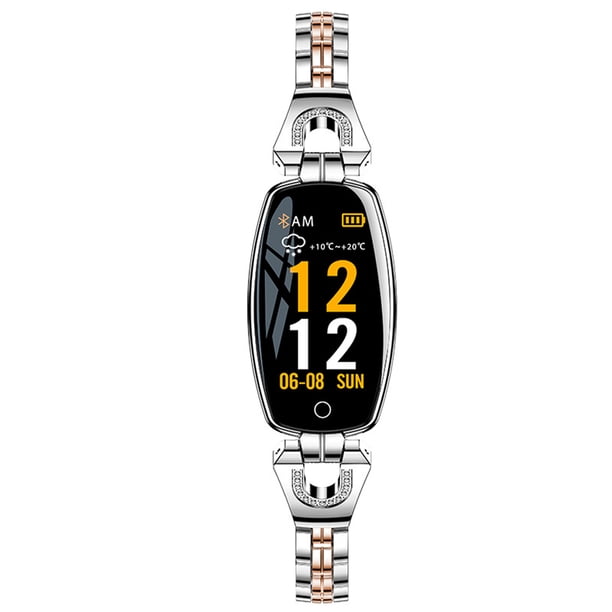 Methold Reloj inteligente LED compatible con Bluetooth 4,0, reloj de deportivo con frecuencia cardíaca, inteligente atlética para Electrónica Plata