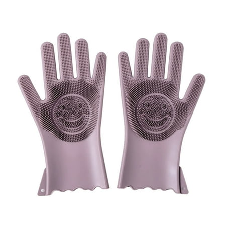 

Follure Magic Reusable Silicone Gloves Cleaning Brush Scrubber Gloves Heat Resistant