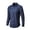 A1#-Navy, variant on Qicasul Mens Solid Color Long Sleeve Lapel Shirt Business Casual Classic Button Front Top,Sky Blue,SIZE:XL