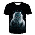 thumbnail image 1 of Camiseta con estampado 3D de dos gatos para hombre y mujer, camisa de manga corta, XXS, verano, 2021, 1 of 4