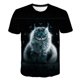 thumbnail image 1 of Camiseta con estampado 3D de dos gatos para hombre y mujer, camisa de manga corta, XXS, verano, 2021, 1 of 4