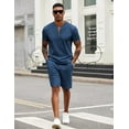 thumbnail image 4 of COOFANDY Men's 2 Pieces Outfits Casual Quarter Zip Polo T Shirt and Shorts Set Athletic Jogging Summer Tracksuit, 4 of 5