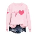 thumbnail image 3 of WTXUE Valentine Sweatshirt for Women Love Heart Graphic Sweatshirts Oversized Trendy Crewneck Pullover Comfortable Long Sleeve Shirts Fashion Casual Holiday Tops Dark Blue L, 3 of 7