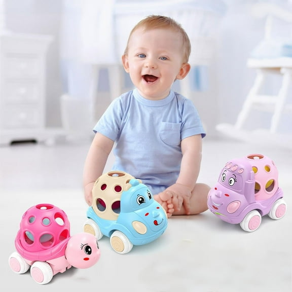 Staron under $5 Push and Go Toy Cars with Sound, Bells Cars for Boys and Girls Ages 1-3, Infant Toy Cars for First Birthday Gift and Play