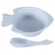 thumbnail image 4 of Durable bebé niño paja de trigo en forma de pescado tazón con cuchara (azul), 4 of 8