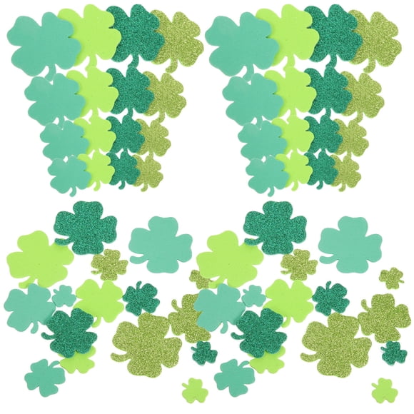 LABSERRON 500Pcs Adhesive Shamrock Stickers for St Patricks Day Party Decor Green Foam Craft