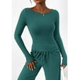 thumbnail image 5 of PRETTYGARDEN Women's 2 Piece Lounge Sets Asymmetrical Long Sleeve T Shirt Wide Leg Pants Casual Outfits Tracksuit, 5 of 7