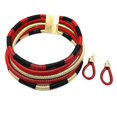 thumbnail image 1 of Necklace Earrings Multi-Layer Woven Jewelry Choker Necklace Bridal Wedding African Beads Jewelry Set, 1 of 5