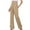 Khaki, variant on QUYUON Casual Pants for Women Solid Color Dressy Pants Straight Tube High Waisted Dressy Pants Wide Leg Pants Flowy Pants for Women Full Pant Leg Length Skinny Pant Style N-3027 Black S