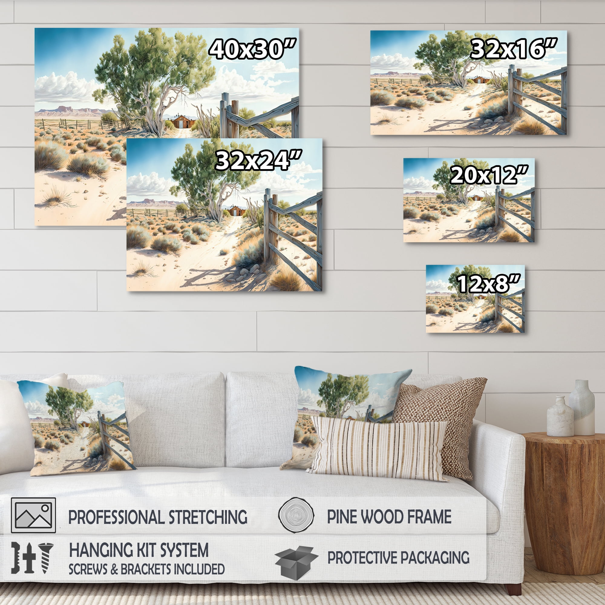 Designart View Of The Pasture III Canvas Wall Art