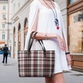 thumbnail image 5 of Clan Stewart Dress Tartan Plaid Pattern Tartan Woman Leather Handbags Large Tote Bag Fashion Portable Handbags With Zipper, 5 of 7