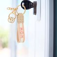 thumbnail image 6 of WZXPWT Fabric Keychain, Handcrafted Crochet Charm, Embroidered Leather Key Ring, Gold Accent Mother’s Day Gift, 6 of 6