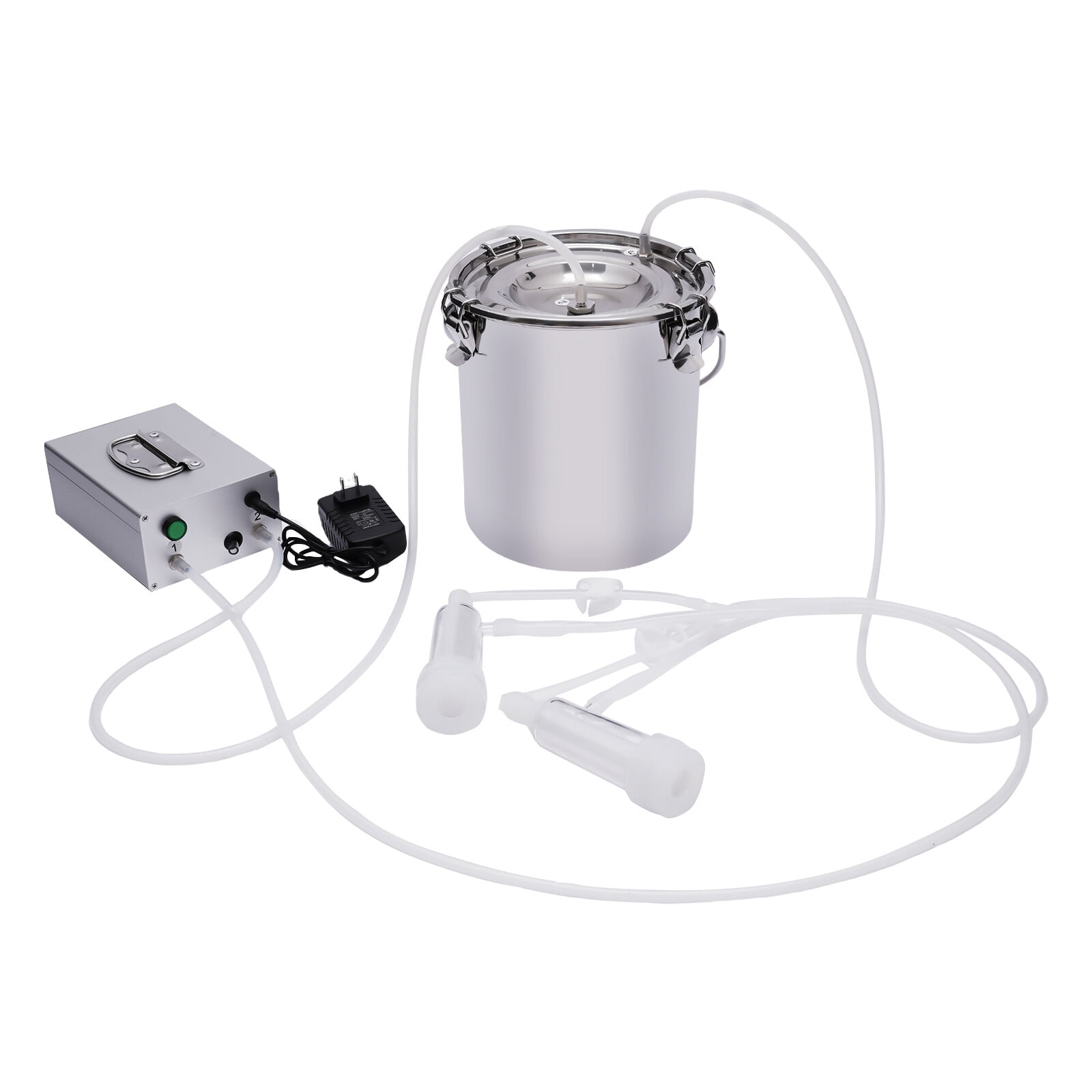 PEAKORA5L Portable Electric Dual Head Sheep Goat Milking Machine Cow Milker Vacuum Pump