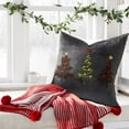 thumbnail image 6 of Kugisaki Velvet Christmas Throw Pillow Cover, Christmas Tree Embroidered Pattern Pillowcase for Festival Parties Soft Cushion Cover for Couches/Chair, 18x18 in, 6 of 6