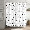 thumbnail image 7 of Valentines Shower Curtains for Bathroom, Heart Love Valentines Day Bathroom Decor Curtains Black 72x72 Inches, 7 of 7