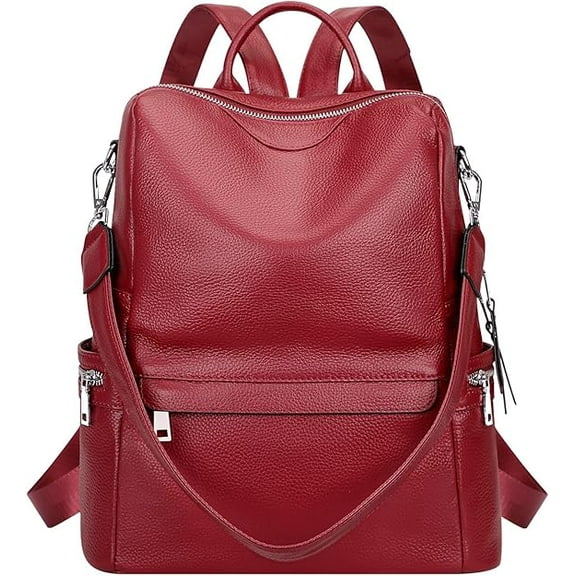 RKXQT Leather Backpack for Women Elegant Genuine Backpack Purse Ladies Leather Shoulderbag