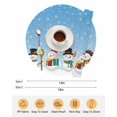 thumbnail image 6 of 13 Inch Round Placemats Set of 6, Blue Christmas Non Slip Heat Insulation PP Table Mats, Xmas Snowman Winter Snowflakes Forest Tree Washable Place Mats for Kitchen Dining Party Table Decor, 6 of 7