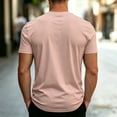 thumbnail image 4 of Domuza Men's Short Sleeve Crew Neck T-Shirts Mountain Graphic Tees Shirts Summer Casual Soft Comfy T shirts Tops Pink M, 4 of 4