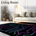 thumbnail image 2 of ODIKA 6'x9' Machine Washable Non-Slip Area Rug, Futuristic Digital Circuit Aesthetic Artistic High Traffic Rug with Pad, Pink, 699962, 2 of 8