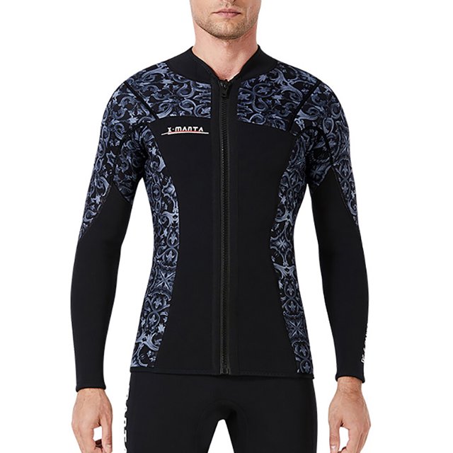 Greeniant DIVE SAIL 1,5 MM traje de neopreno Tops trajes de neopreno protección trajes de buceo estilo chino para aeróbic acuático Deportes acuáticos hombre gris S