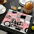thumbnail image 4 of Table Place Mats Valentine'S Day Pinks Meal Mat Linen Printed Table Mat Home Kitchen Table Insulation Mat Quilted Placemats Square Placemats, 4 of 5