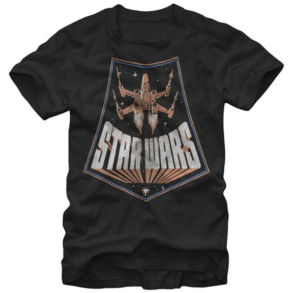 Men's Star Wars X-Wing Distressed Graphic Tee Black Small