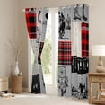 thumbnail image 3 of Homewish Western Cowgirl Cowboy Blackout Curtains Set of 2 (52x84 Each), Grey Red Patchwork Window Curtains, Tribal Dreamy Catcher Curtains and Drapes, Window Curtains Bedroom Decor, 3 of 6