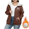 thumbnail image 5 of FNFHFY Womens Hoodies Zip Up Plus Size Fleece Lined Hoodie Drawstring Letter Print Hooded Sweatshirt Fall Winter Warm Thick Jackets with Pockets, 5 of 5