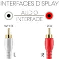 thumbnail image 4 of Simyoung 2 RCA Male to 2 RCA Male Composite Audio Video AV Cable Plug Audio Video Cable White Cables Double RCA Subwoofer Cable for Car Stereo  Marine Audio Mixer Amplifier 5FT 5 Feet, 4 of 6