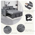thumbnail image 3 of 3 in 1 Convertible Sleeper Sofa Bed, Modern Velvet Loveseat Pull-Out Sofa Couch w/Pullout Bed, Small Love Seat Lounge Sofa w/Reclining Backrest,Toss Pillows, Pockets, 3 of 6