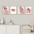 thumbnail image 3 of PixonSign Framed Wall Art Actress Lipstick French Perfume Bottle High Heel Posters, Set of 4 Pink Preppy Room Digital Art Minimalism Colorful Canvas Prints for Home Decor - 11"x14" Natural, 3 of 5